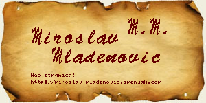 Miroslav Mladenović vizit kartica